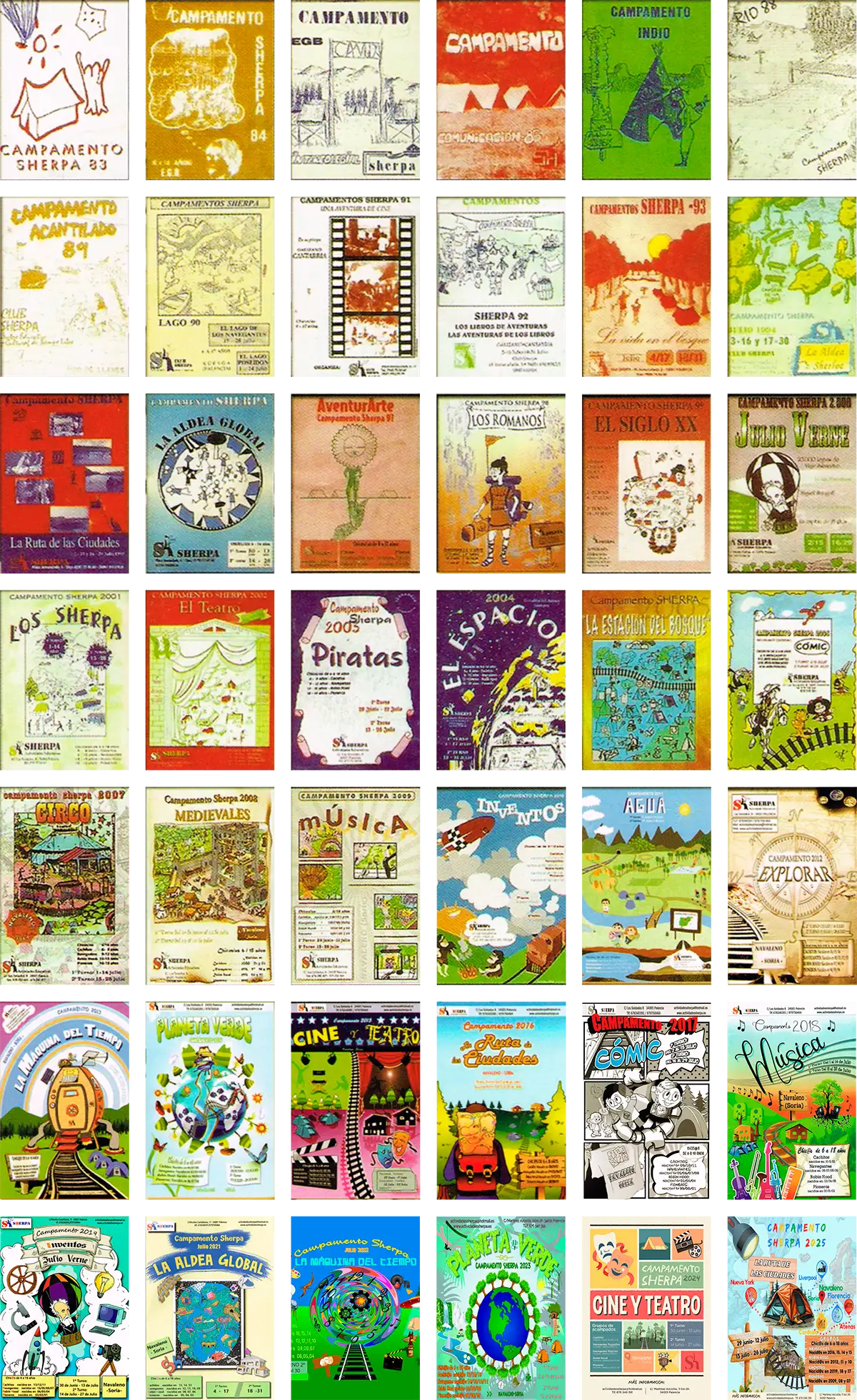 Portada de los anteriores campamentos de Actividades Sherpa